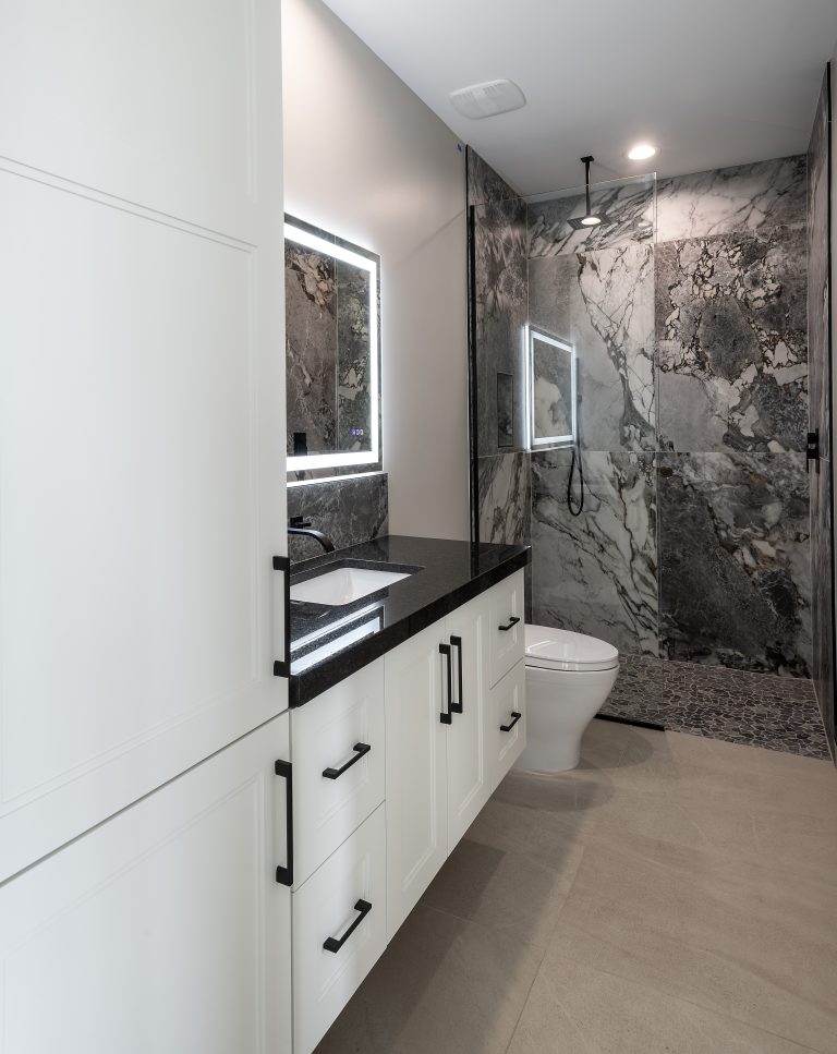 Custom cabinetry in a modern kitchen and bar space