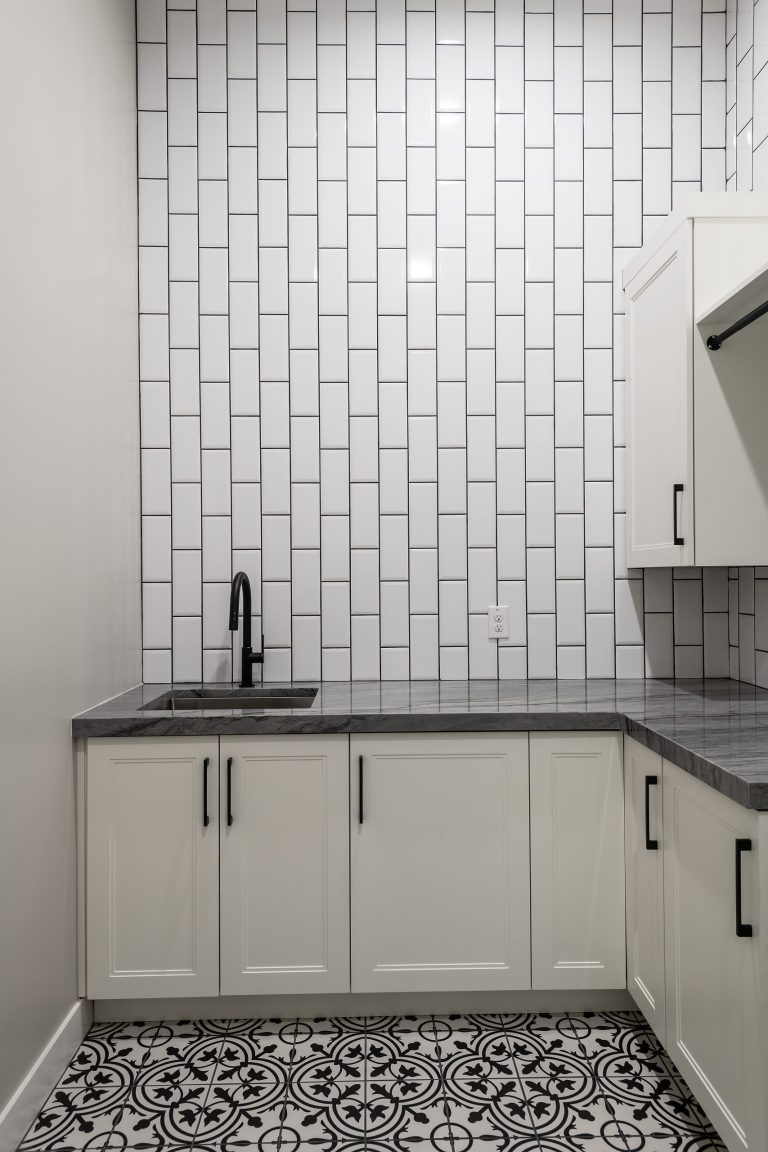 Custom cabinetry in a modern kitchen and bar space