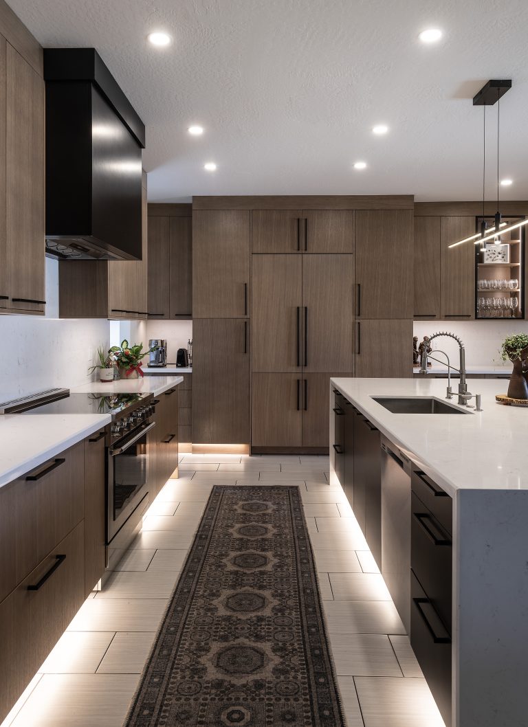 Modern kitchen remodel with custom dry bar and clean design