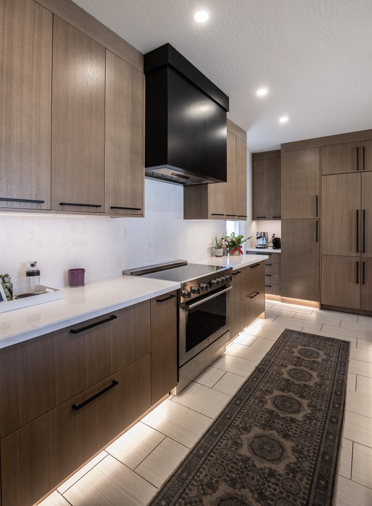 Modern kitchen remodel with custom dry bar and clean design