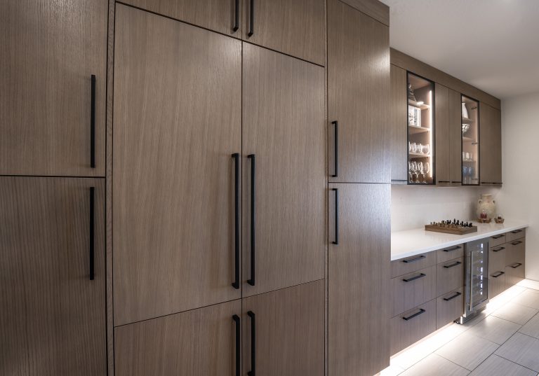 Modern kitchen remodel with custom dry bar and clean design