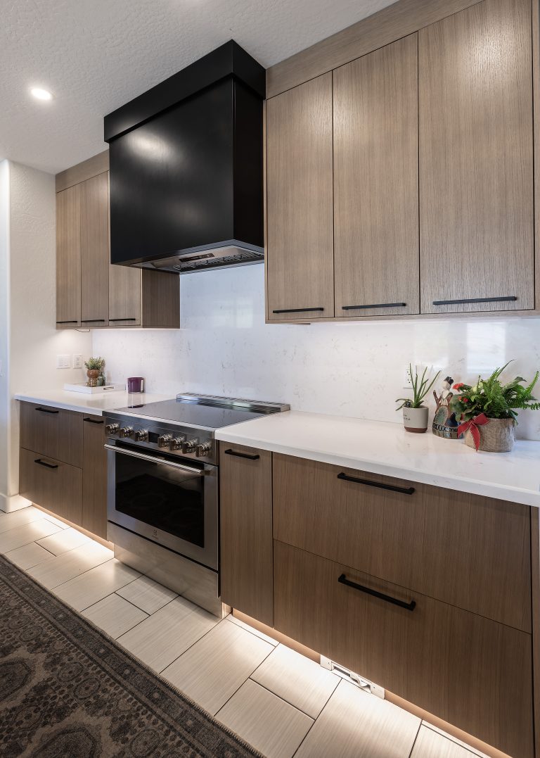 Modern kitchen remodel with custom dry bar and clean design